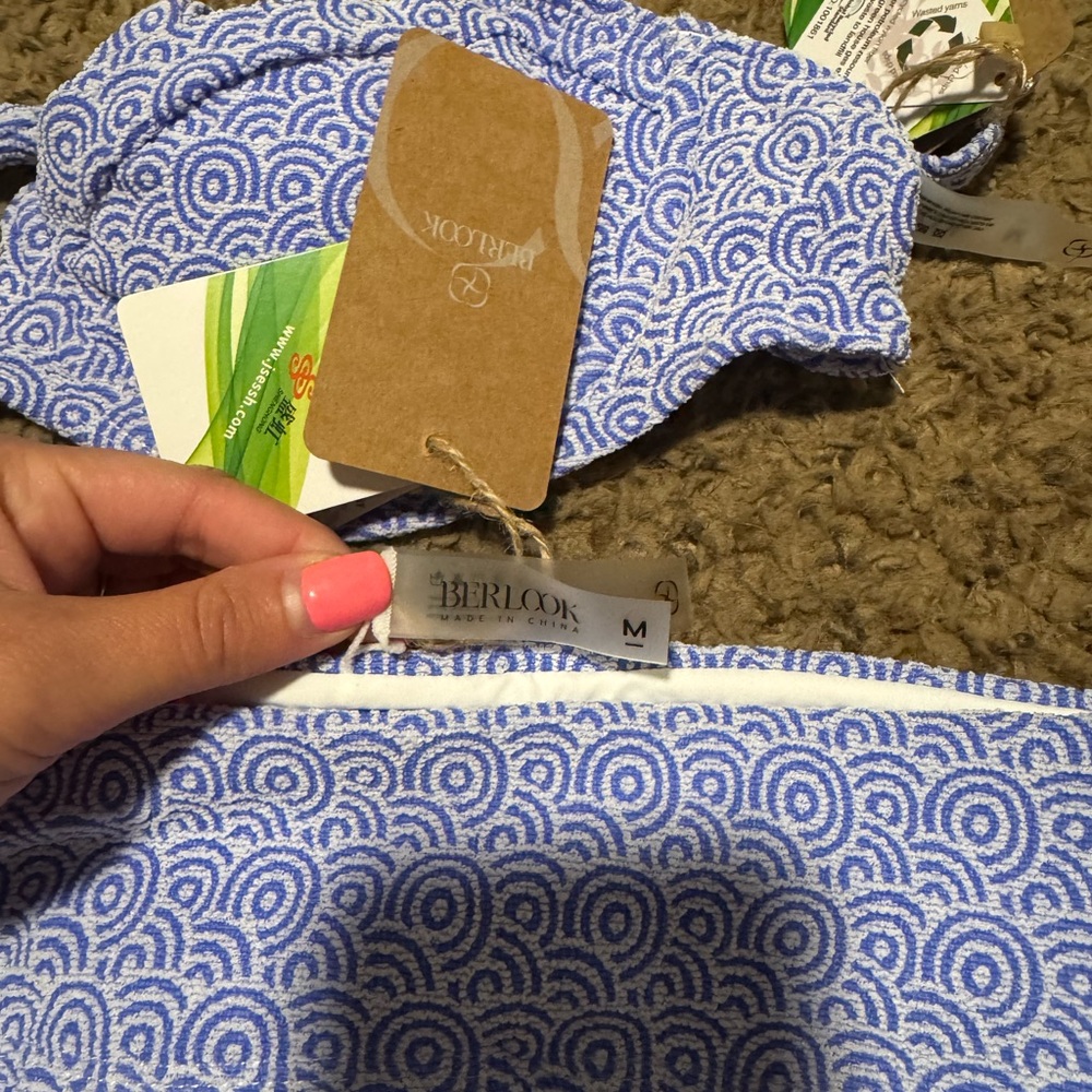 Blue Patterned Bikini Set - Picture 3 of 8